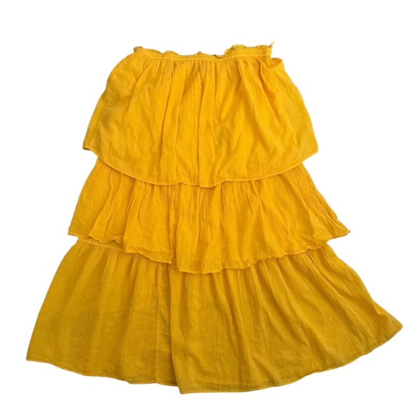 Happy X Nature Yellow Sleeveless Tiered Midi Dress OR Maxi Skirt Size Large - Picture 4 of 7